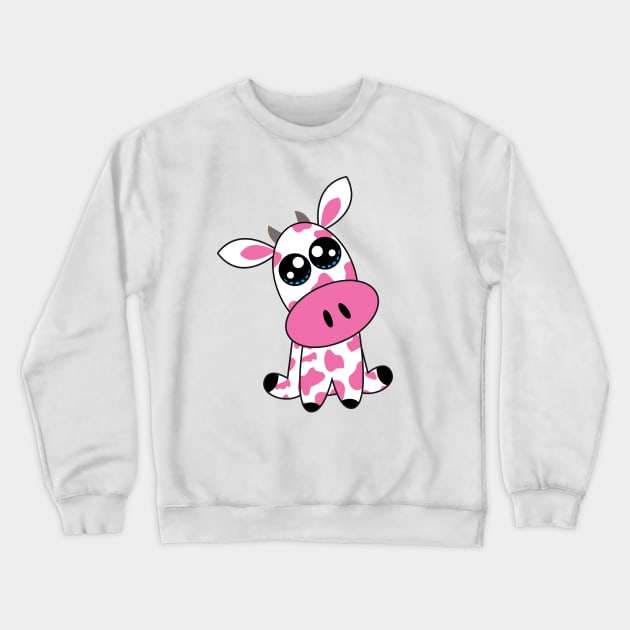 💗 🐄 Strawberry Cow - pink Crewneck Sweatshirt by FK-UK